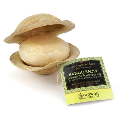 Savon Ayurvédique Adoucissant Basilic Sacré - KARAWAN Authentic