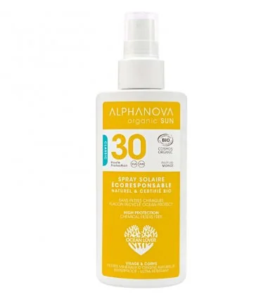 Spray Solaire Bio SPF 30 - ALPHANOVA SUN - Haute Protection