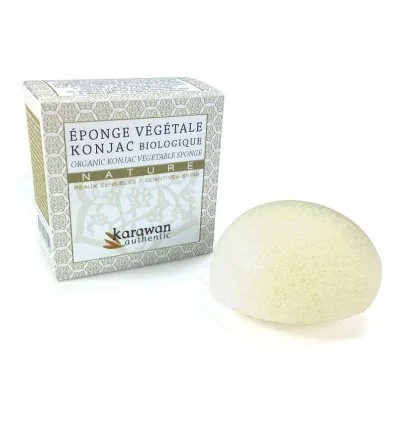 Eponge Konjac Végétale Bio - Peau Sensible | KARAWAN Authentic