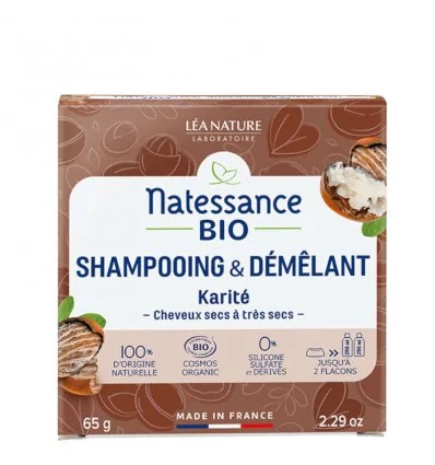 Shampoing Démêlant Solide Karité Bio - Cheveux Secs - NATESSANCE