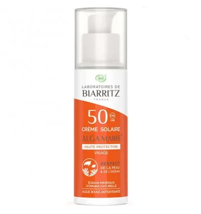 Crème Solaire Visage Bio SPF 50 - LABORATOIRES de BIARRITZ