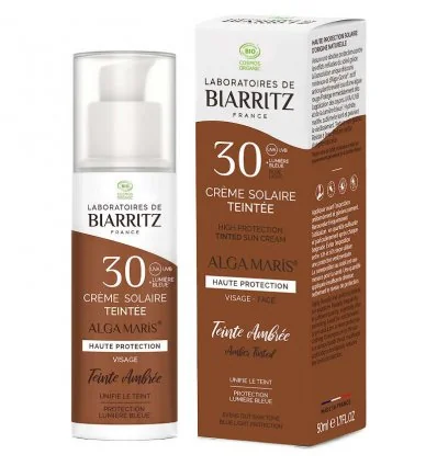 Crème Solaire Teintée Visage Bio SPF 30 - LABORATOIRES de BIARRITZ