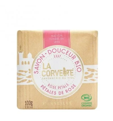 Savon de Marseille Pétales de Rose Bio - Savonnerie LA CORVETTE