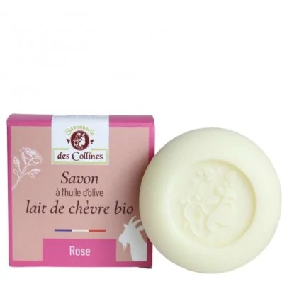 Savon au Lait de Chèvre Bio - Rose - SAVONNERIE des Collines